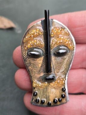 Vtg. Bonnie Kondor Handmade Alien Brooch.